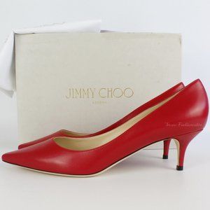 NEW JIMMY CHOO Aza Leather Pointy Toe Pumps
